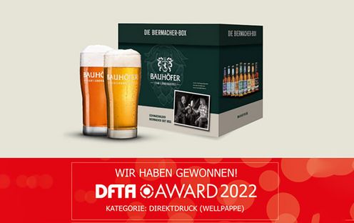 DFTA Award 2022 für Direktdruck (Wellpappe) mit der "Bauhöfer Bierbox"